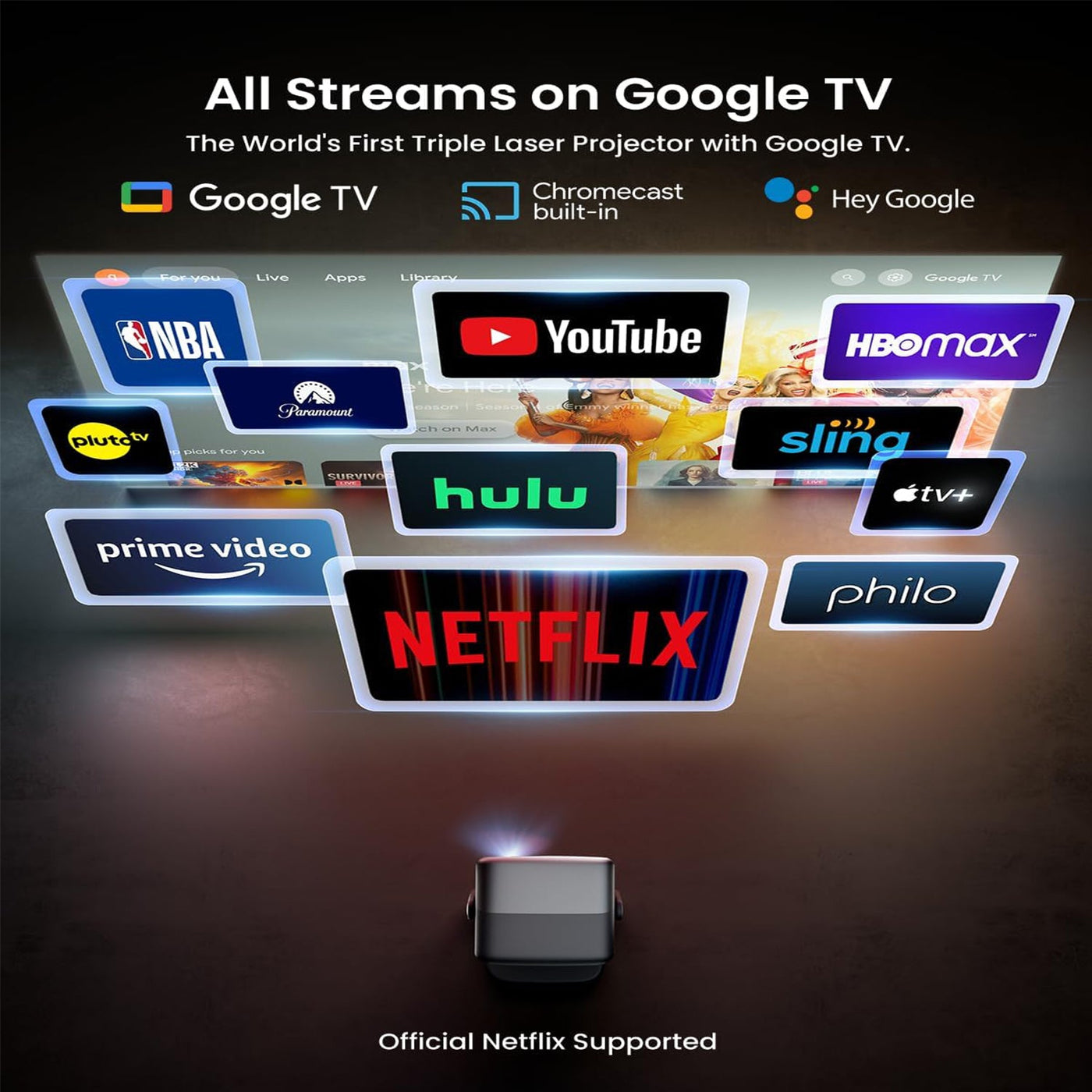 JMGO N1S Ultra Home Theater Projector with Google TV