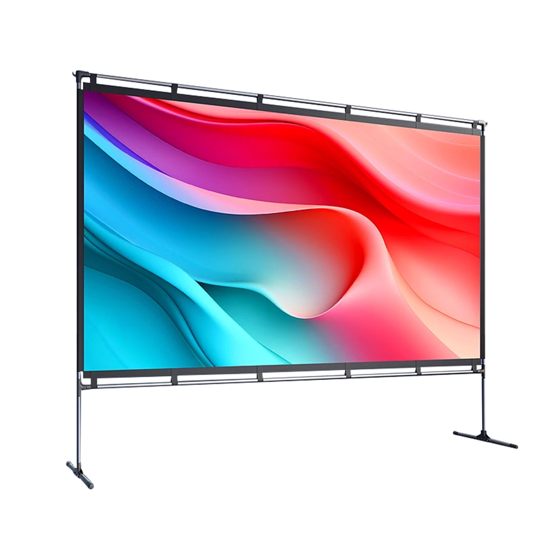 100 Inch portable projector screen front view