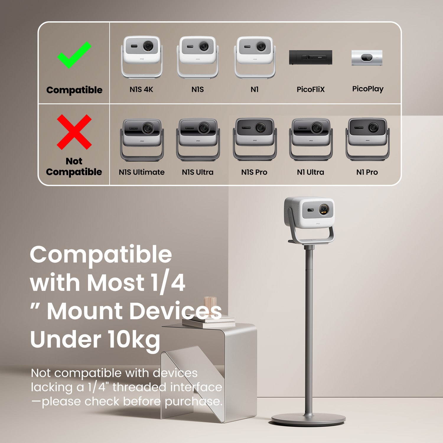 JMGO Projector Floor Stand for Mini Projector