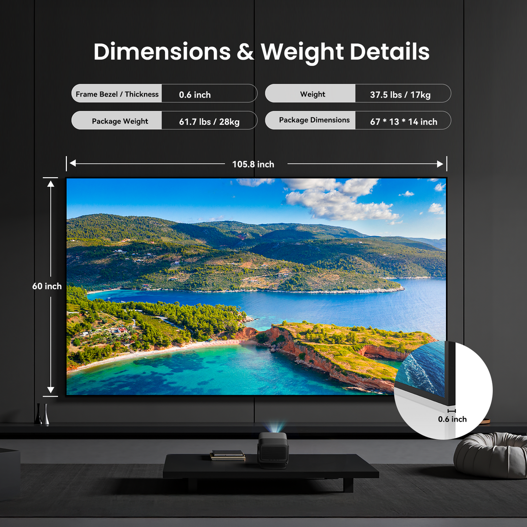 JMGO 120" Fresnel Ambient Light Rejecting Screen