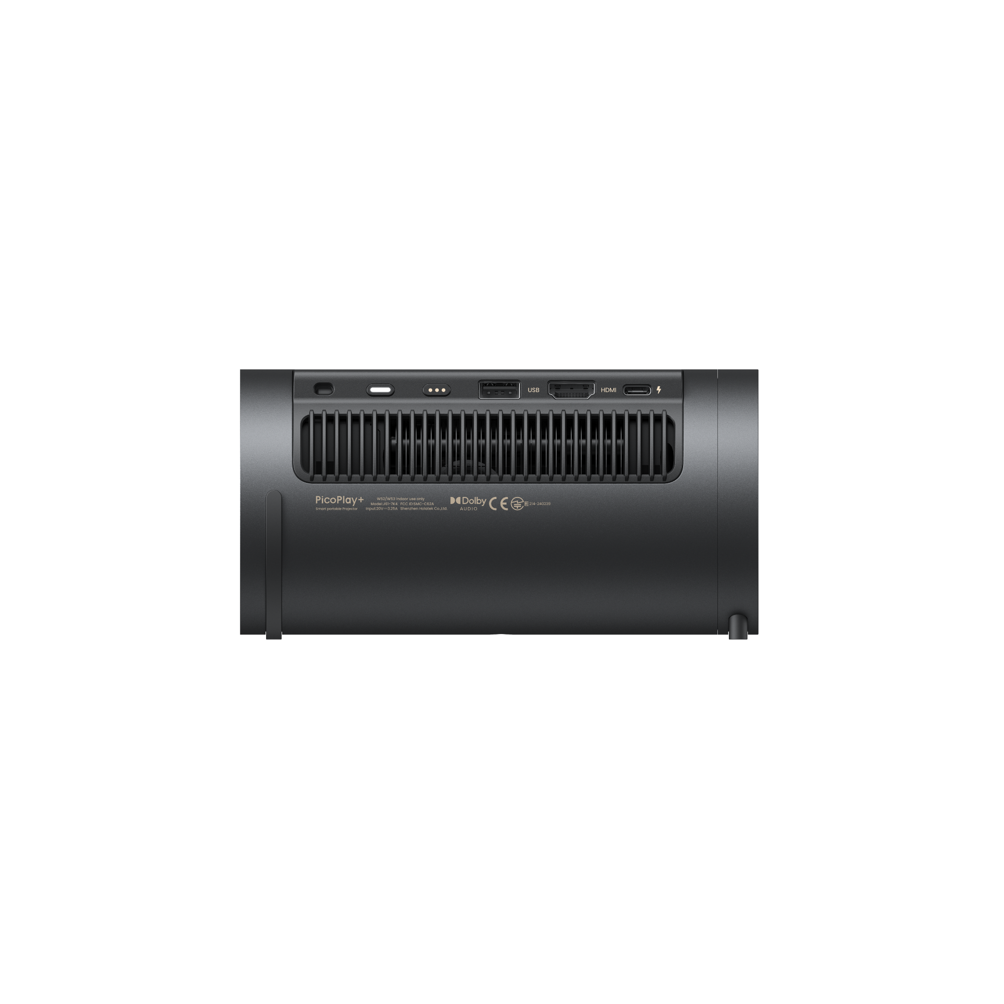 JMGO PicoPlay+ black portable outdoor projector rear Port Display 