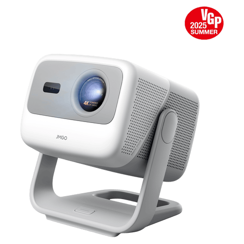 JMGO N1S 4K Mini Projector official product image showcasing compact portable design, award-winning home theater projector with 2025 VGP Summer Award for best 4K projector