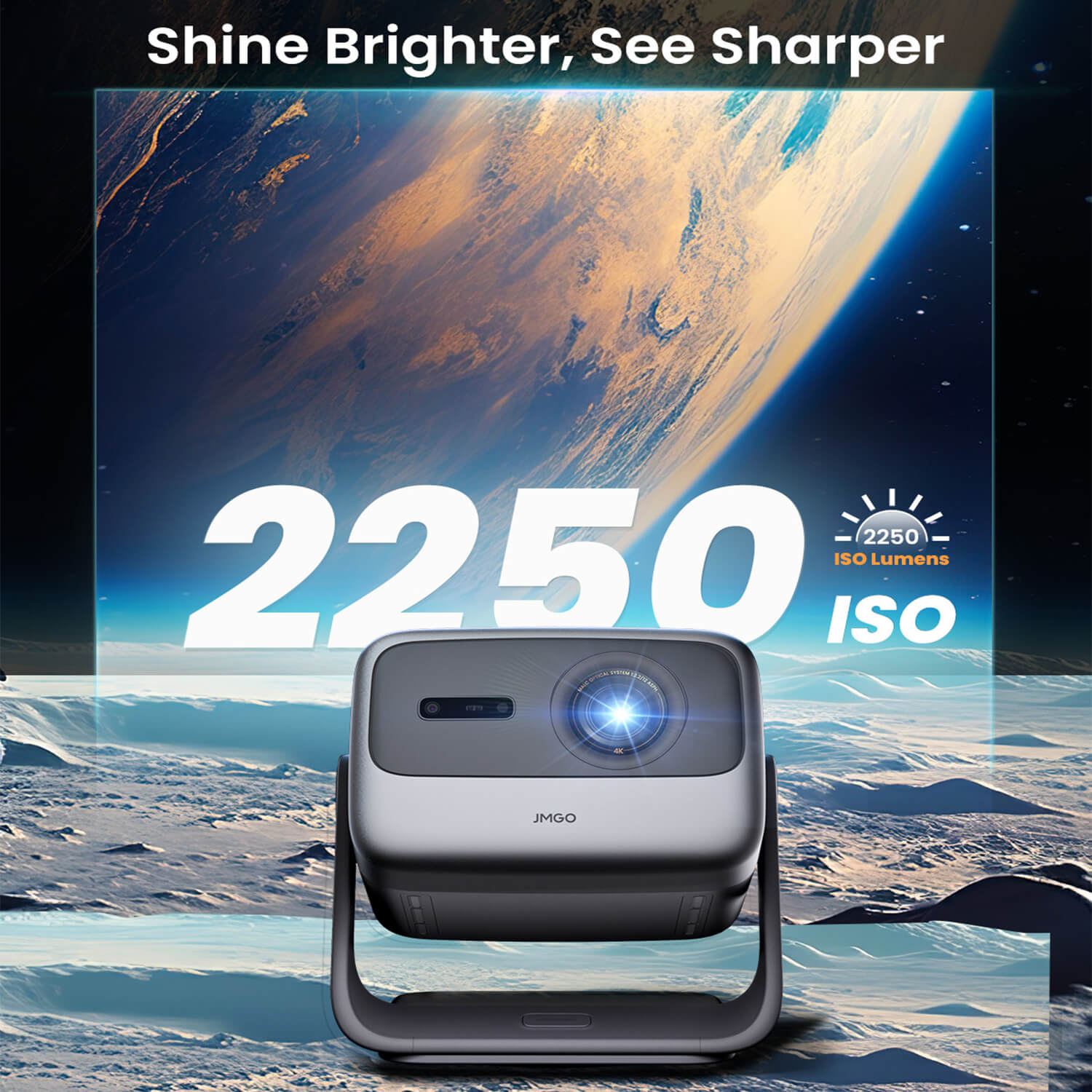 Proiettore 4K Laser JMGO N1S Pro, 2250 ISO Lumen, Contrasto 1600:1, Con Netflix E Google TV, Autofocus E Correzione Keystone Automatica