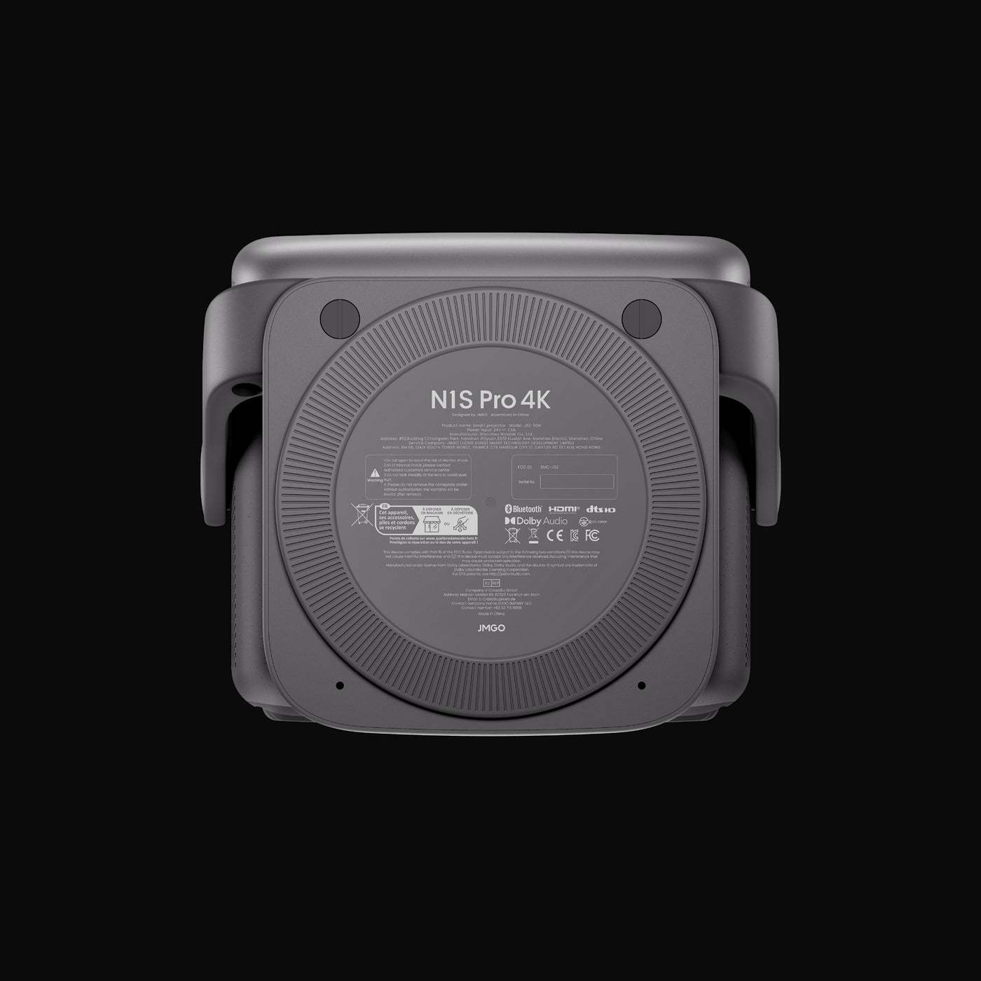 JMGO N1S PRO 4K HOME THEATER PROJECTOR BOTTOM VIEW