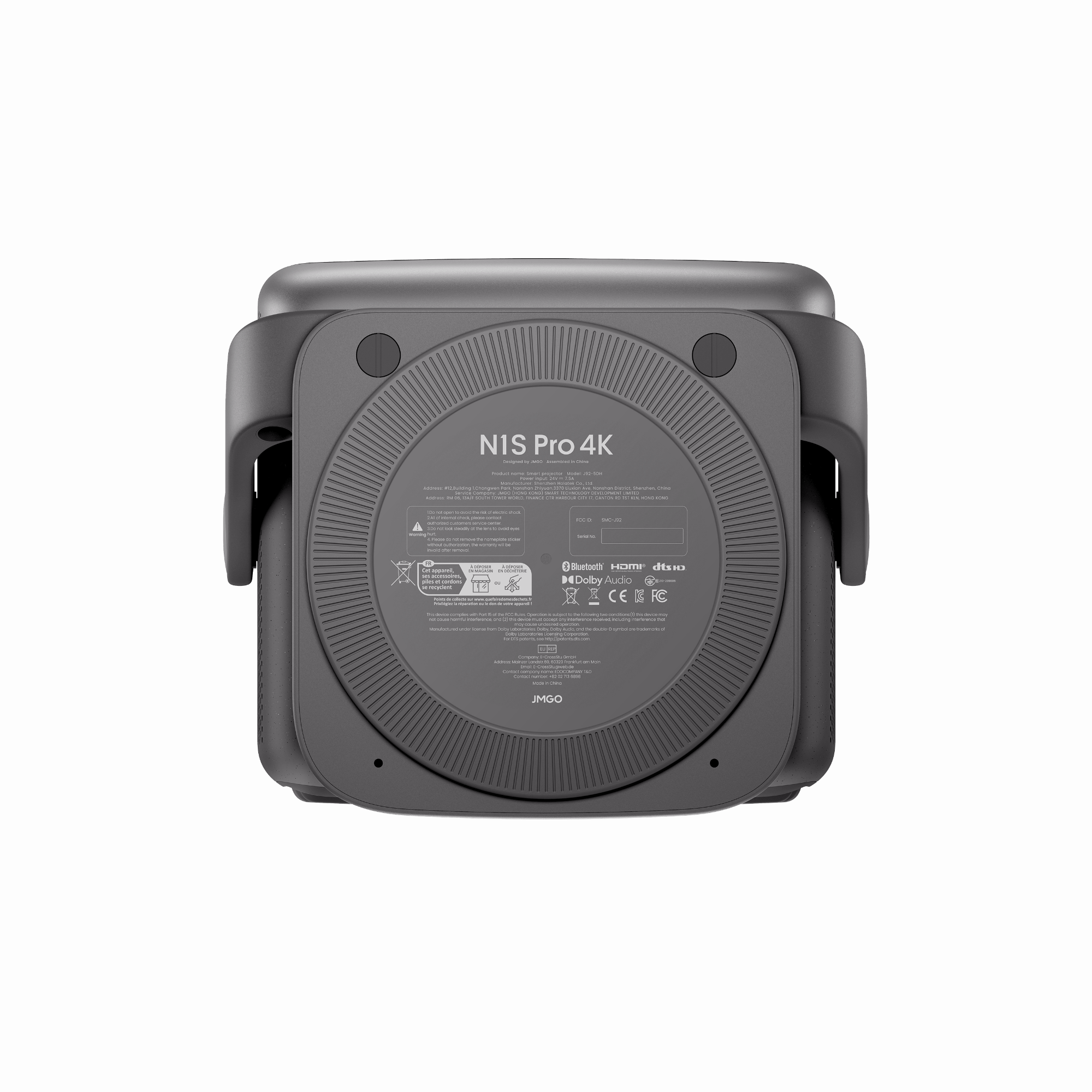 JMGO N1S PRO 4K HOME THEATER PROJECTOR BOTTOM VIEW