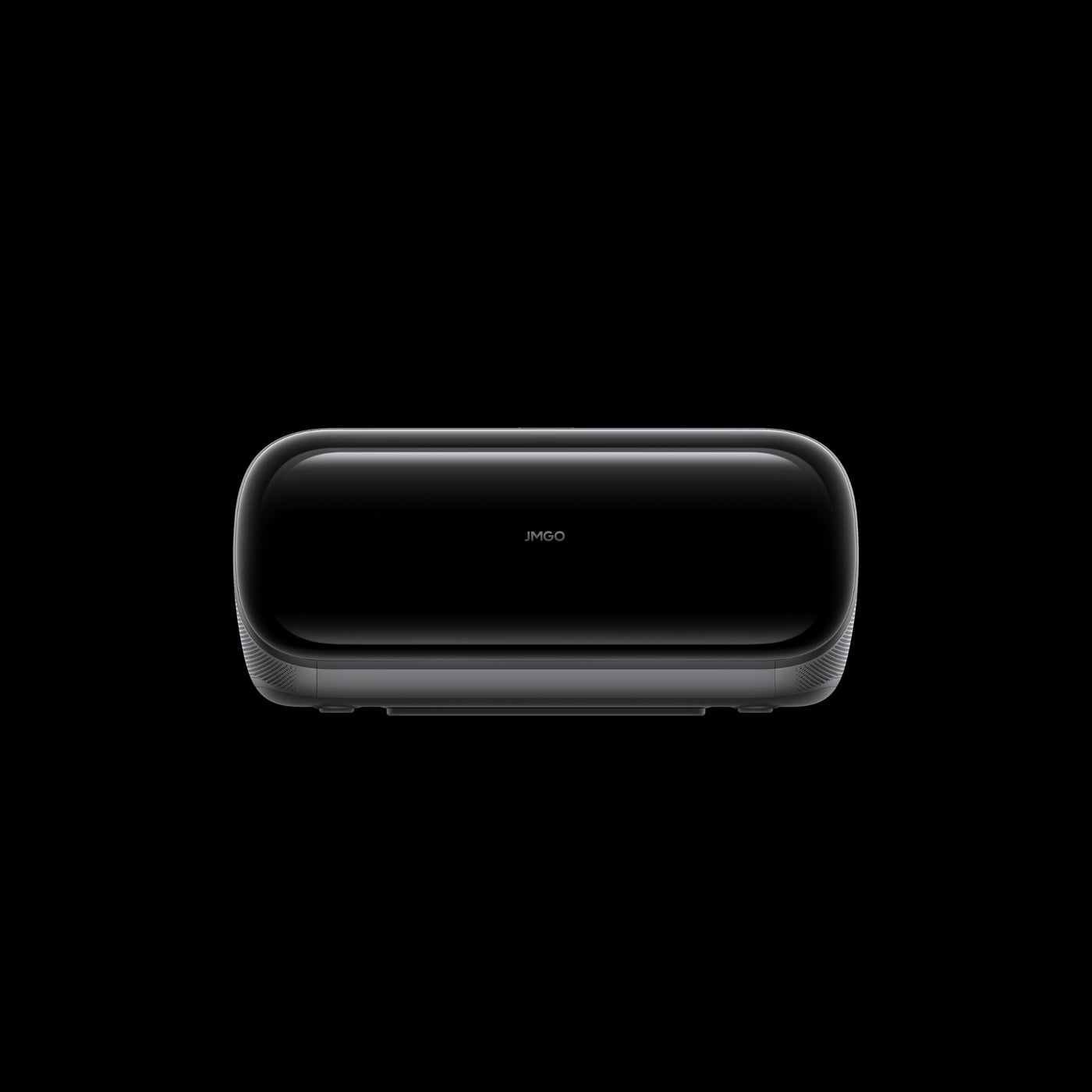 Front view of JMGO O2S Ultra 4K ultra short throw projector showing JMGO logo