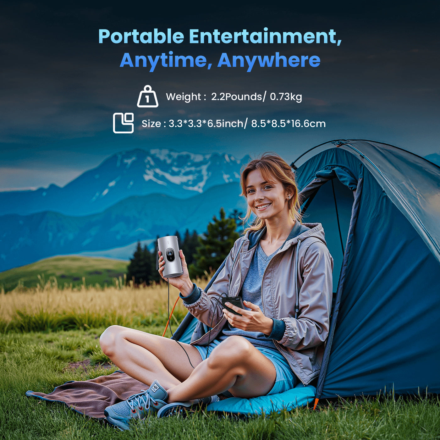 JMGO PicoPlay Portable projector for entertainment anytime, anywhere, lightweight and compact design