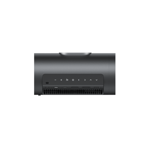 JMGO PicoPlay+ black portable outdoor projector rear button displayed