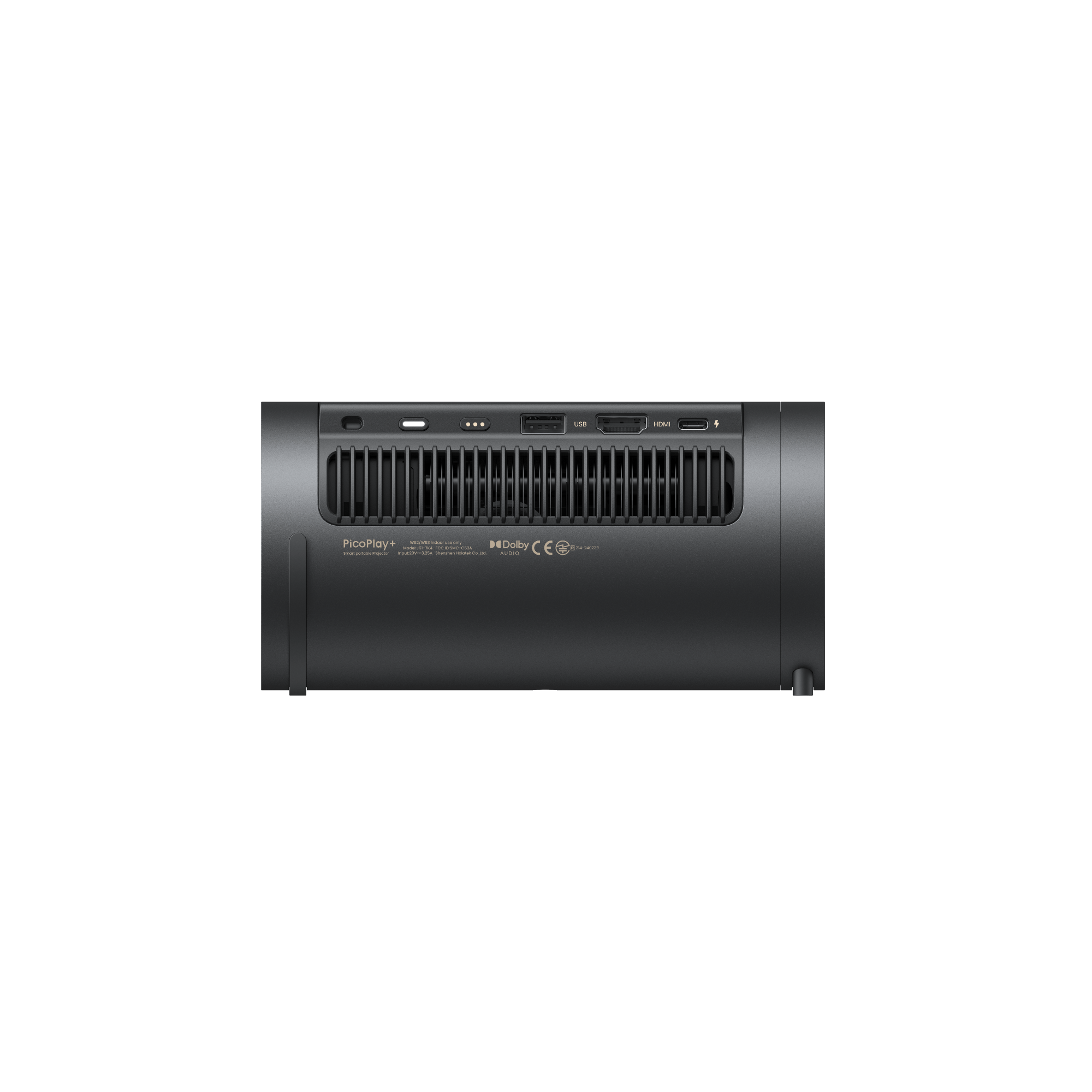 JMGO PicoPlay+ black portable outdoor projector rear Port Display 