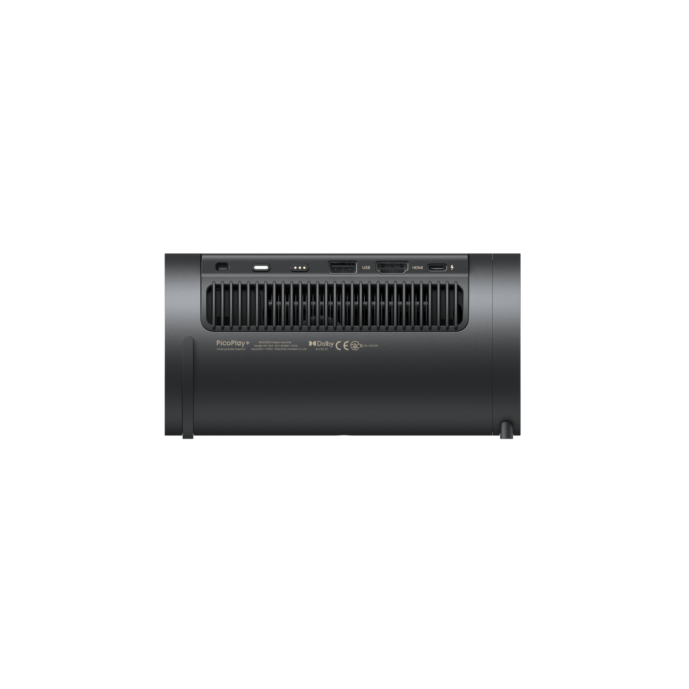 JMGO PicoPlay+ black portable outdoor projector rear Port Display 
