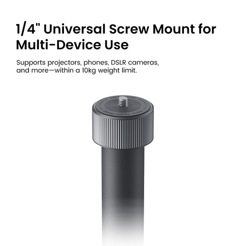 JMGO mini floor stand with universal screw mount, supporting projectors, phones, and devices up to 10kg